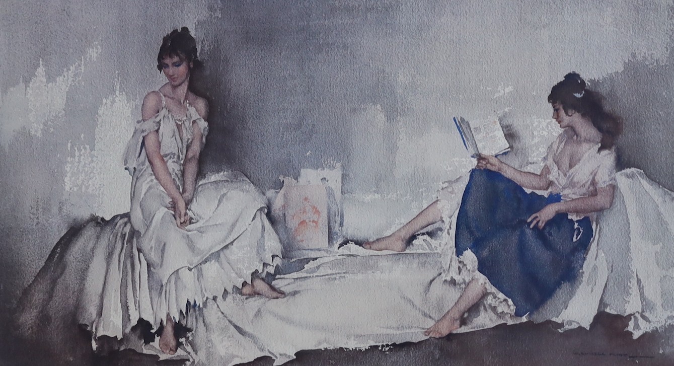 Sir William Russell Flint (1880-1969), three limited edition prints, 'Lavoir La Bastide', 'Interlude' and 'Isabella', all signed in pencil, largest 50 x 67cm